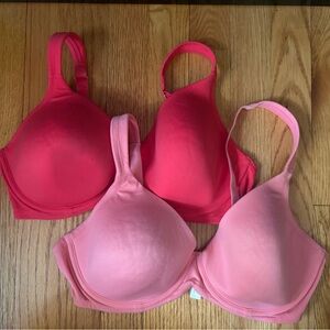 Victoria's Secret Pink and Red Bra Duo